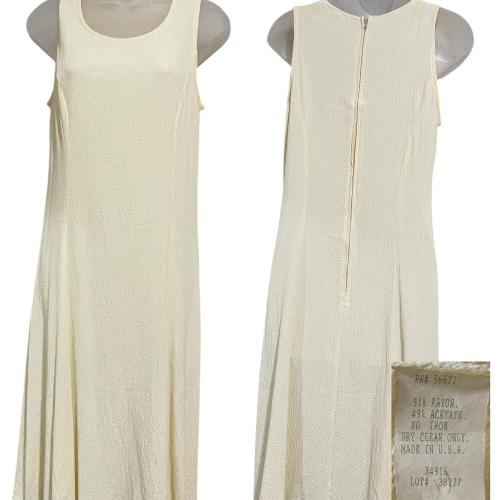 Elegant Cream Sleeveless Dress